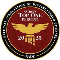 2025 National Association of Distinguished counsel. Nations Top One Percent.